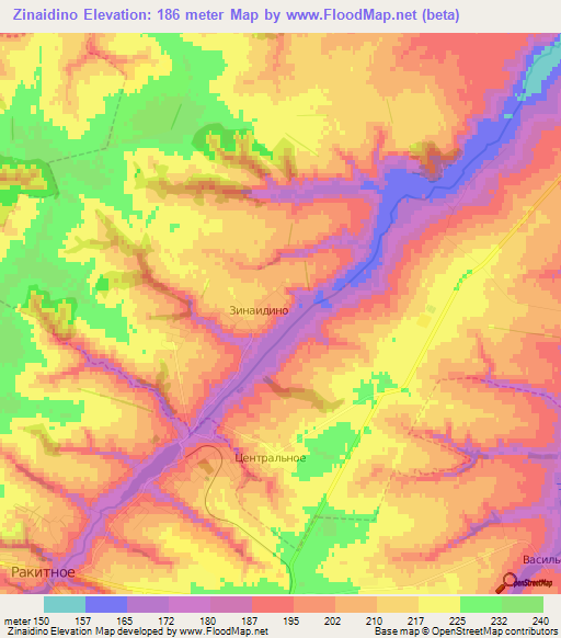 Zinaidino,Russia Elevation Map