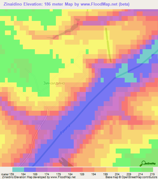 Zinaidino,Russia Elevation Map