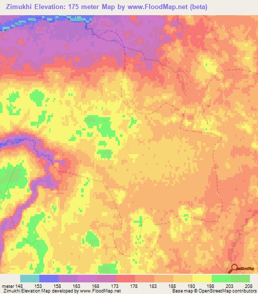 Zimukhi,Russia Elevation Map