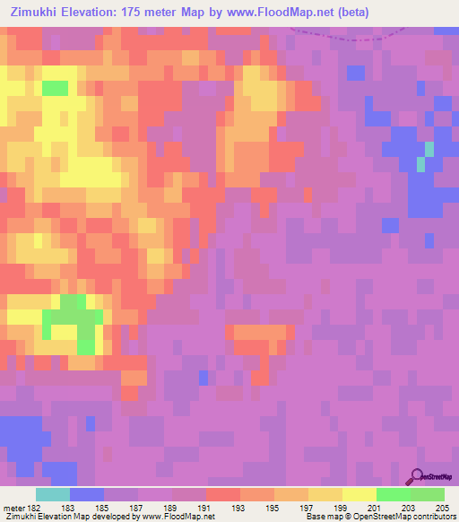 Zimukhi,Russia Elevation Map