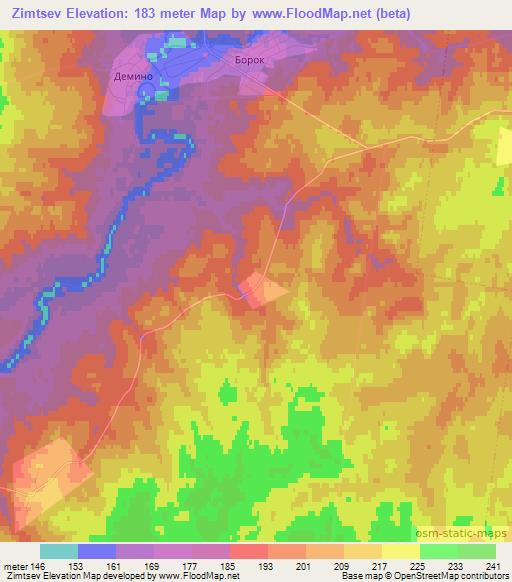 Zimtsev,Russia Elevation Map