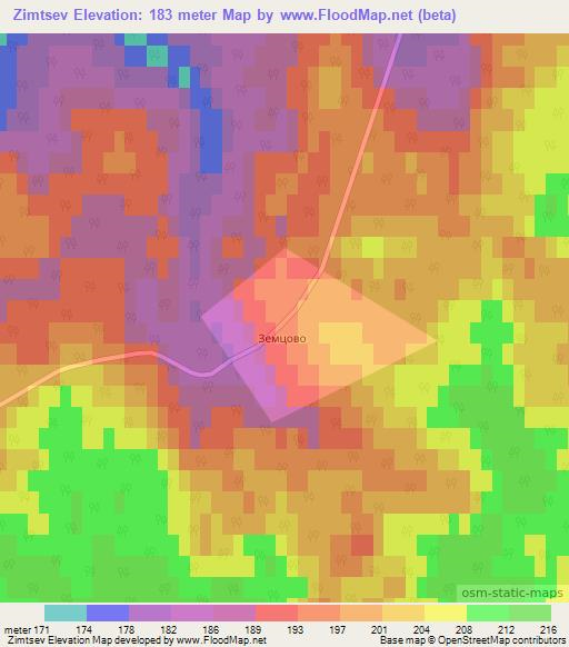 Zimtsev,Russia Elevation Map