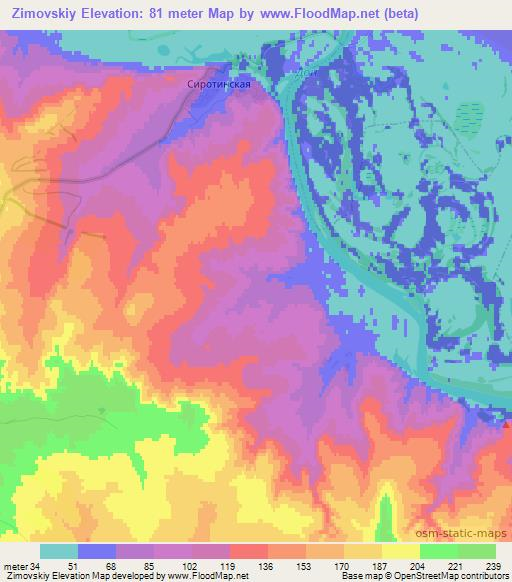 Zimovskiy,Russia Elevation Map