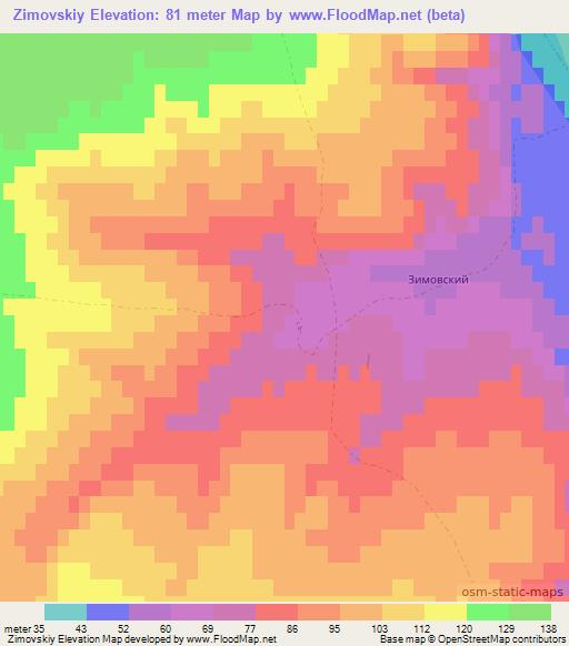 Zimovskiy,Russia Elevation Map