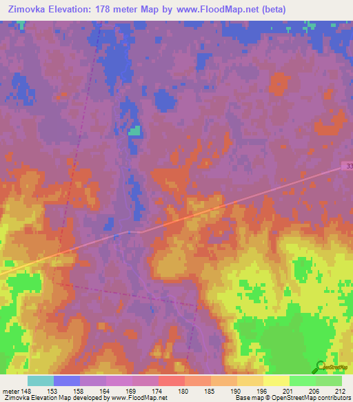 Zimovka,Russia Elevation Map