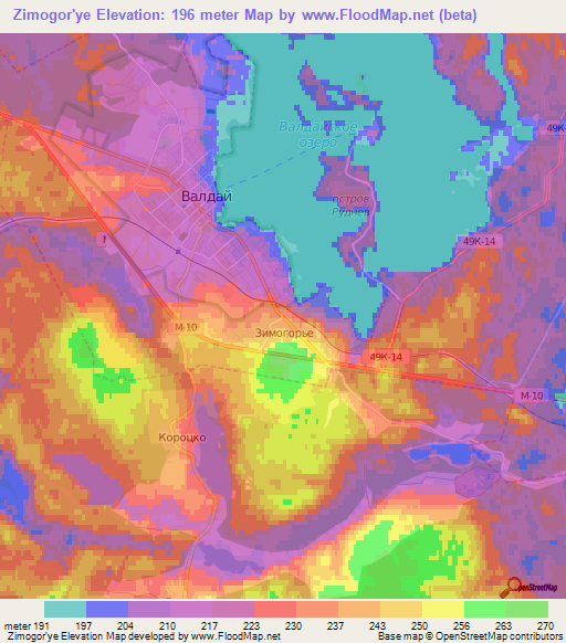 Zimogor'ye,Russia Elevation Map