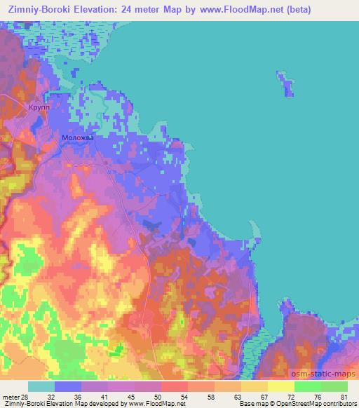 Zimniy-Boroki,Russia Elevation Map