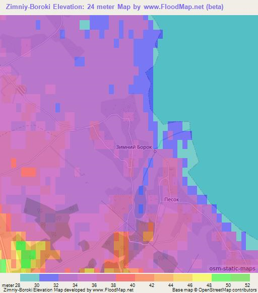 Zimniy-Boroki,Russia Elevation Map