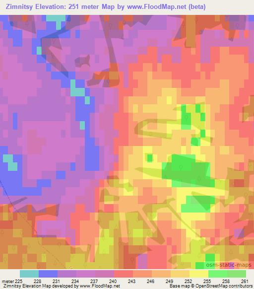 Zimnitsy,Russia Elevation Map