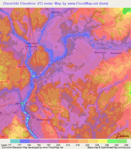 Zimnichki,Russia Elevation Map