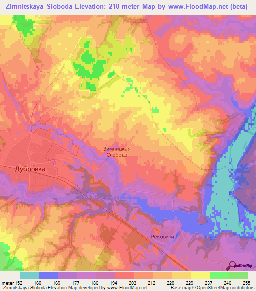 Zimnitskaya Sloboda,Russia Elevation Map