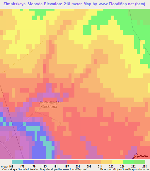 Zimnitskaya Sloboda,Russia Elevation Map