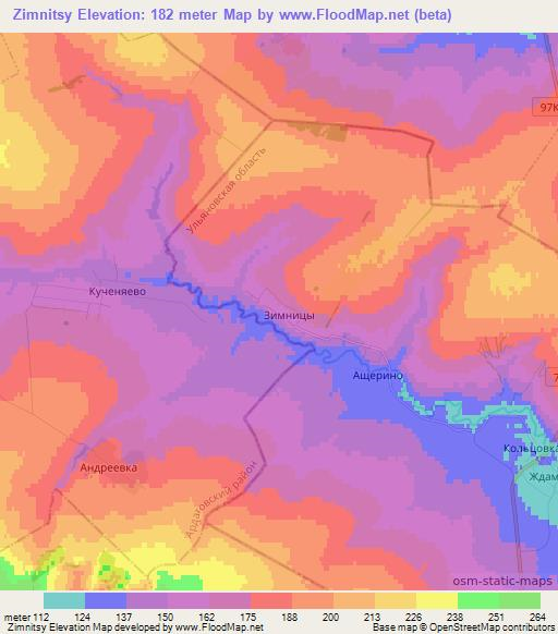 Zimnitsy,Russia Elevation Map