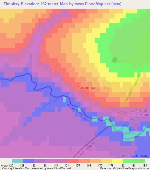 Zimnitsy,Russia Elevation Map