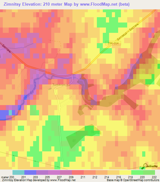 Zimnitsy,Russia Elevation Map