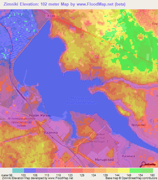 Zimniki,Russia Elevation Map