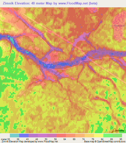 Zimnik,Russia Elevation Map