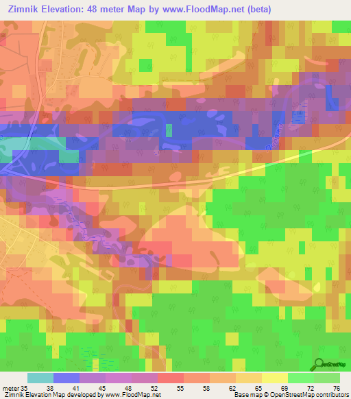 Zimnik,Russia Elevation Map