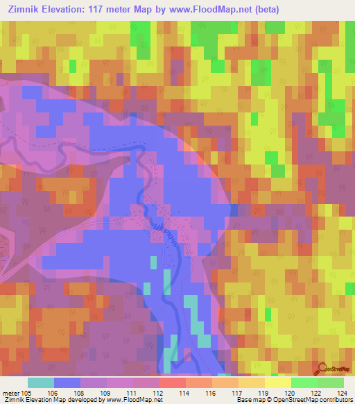 Zimnik,Russia Elevation Map