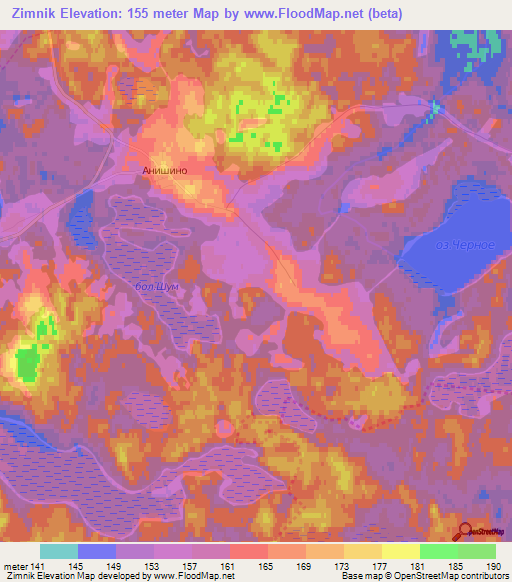 Zimnik,Russia Elevation Map