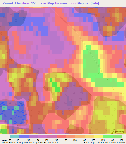 Zimnik,Russia Elevation Map