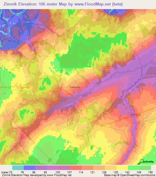 Zimnik,Russia Elevation Map