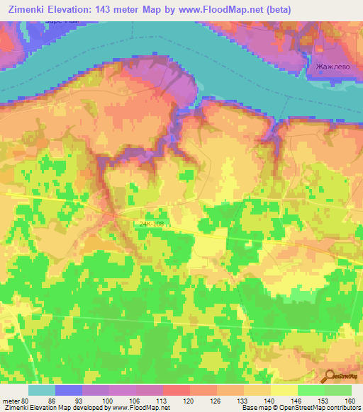 Zimenki,Russia Elevation Map