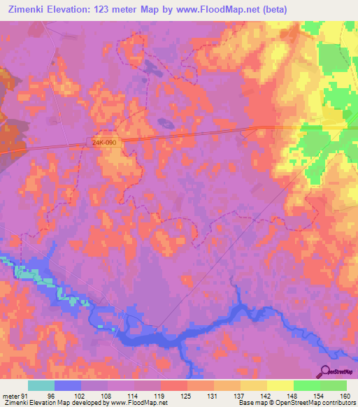 Zimenki,Russia Elevation Map