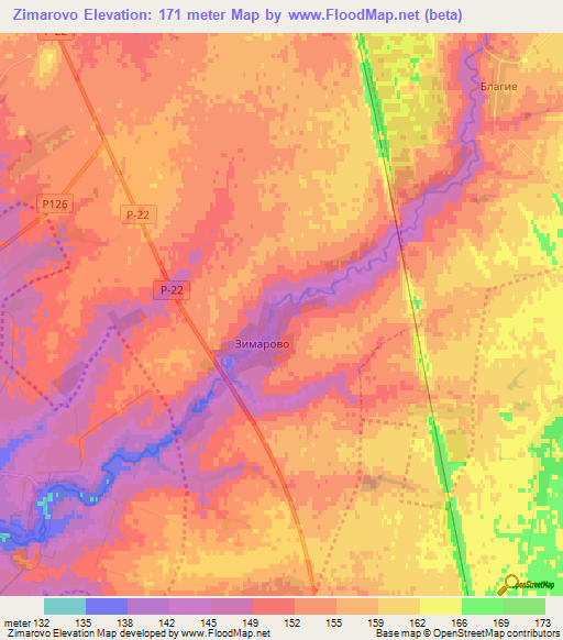 Zimarovo,Russia Elevation Map