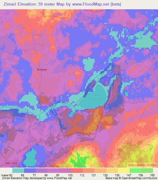 Zimari,Russia Elevation Map