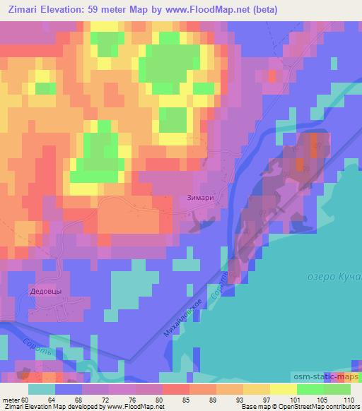 Zimari,Russia Elevation Map