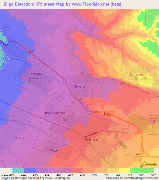 Zilga,Russia Elevation Map