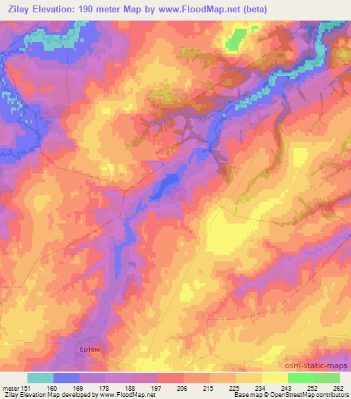 Zilay,Russia Elevation Map