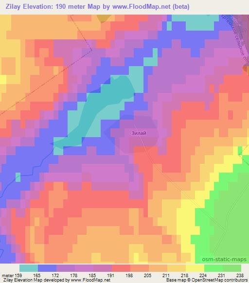 Zilay,Russia Elevation Map