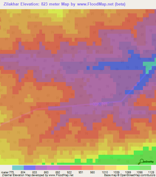 Zilakhar,Russia Elevation Map