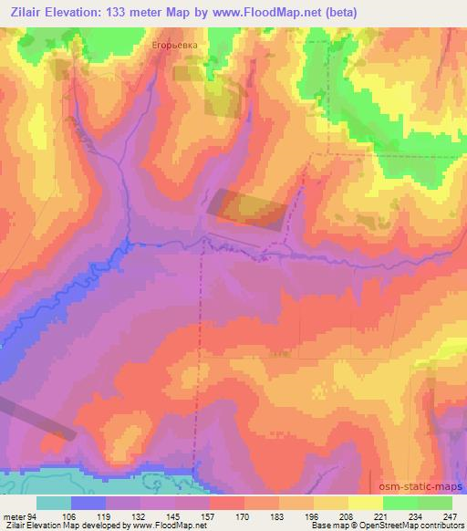 Zilair,Russia Elevation Map