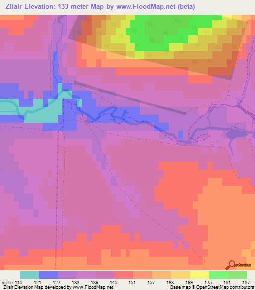 Zilair,Russia Elevation Map