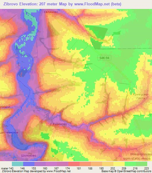 Zibrovo,Russia Elevation Map