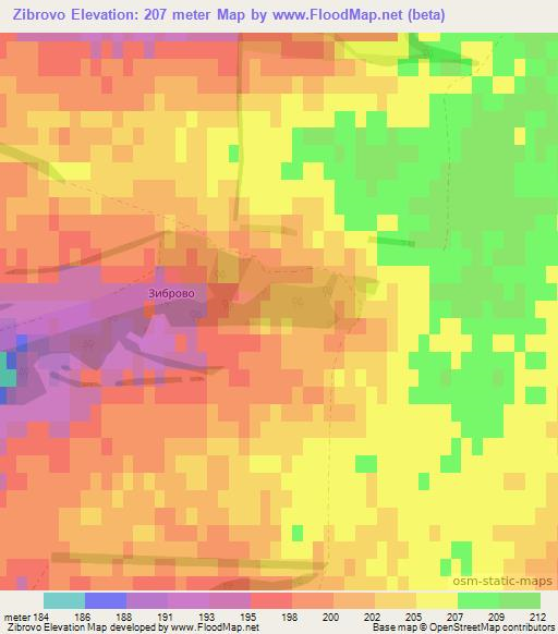 Zibrovo,Russia Elevation Map