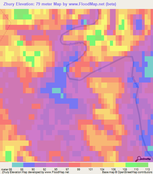 Zhury,Russia Elevation Map