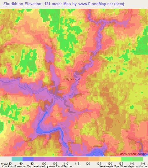 Zhurikhino,Russia Elevation Map