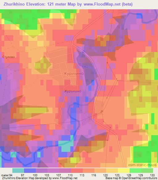 Zhurikhino,Russia Elevation Map