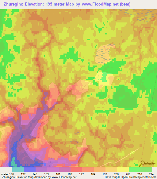 Zhuregino,Russia Elevation Map