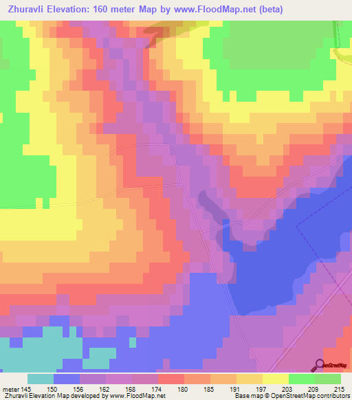 Zhuravli,Russia Elevation Map