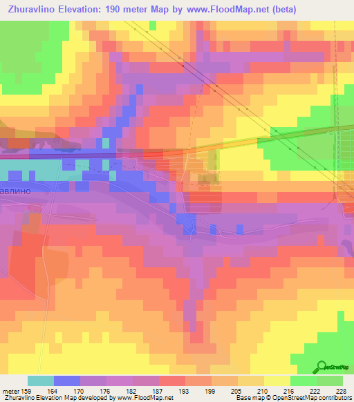 Zhuravlino,Russia Elevation Map