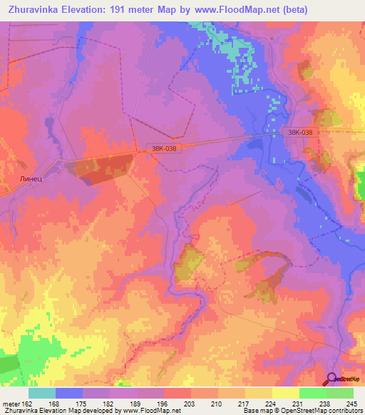 Zhuravinka,Russia Elevation Map