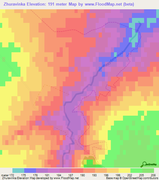 Zhuravinka,Russia Elevation Map