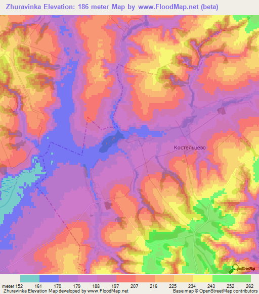 Zhuravinka,Russia Elevation Map