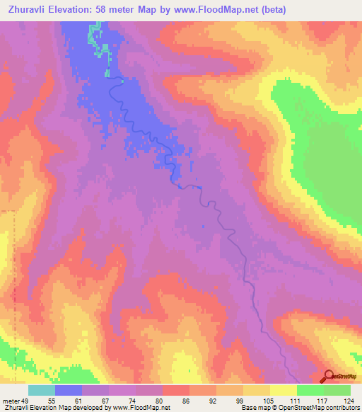 Zhuravli,Russia Elevation Map