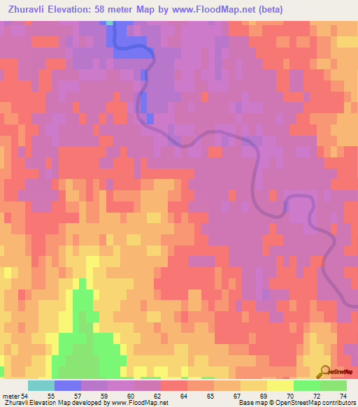 Zhuravli,Russia Elevation Map